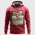 Comstylish Funny Santa Claus Pattern Print Design Men's Hooded Sweatshirt