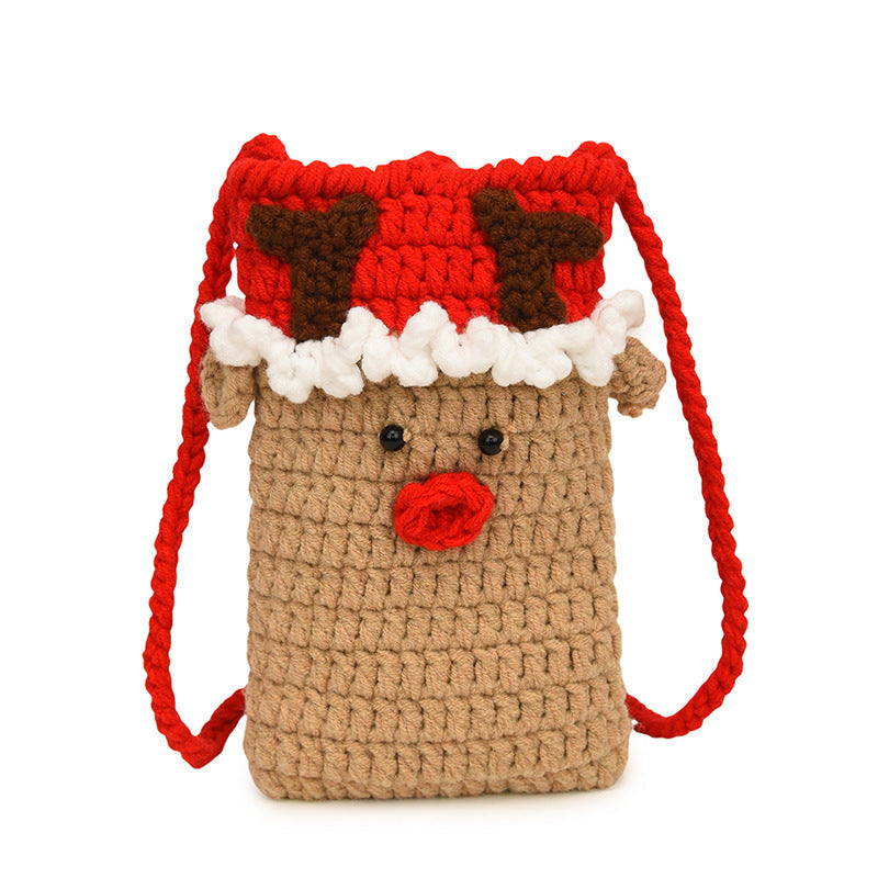 Comstylish Lovely Christmas Crochet Mini Crossbody Bag