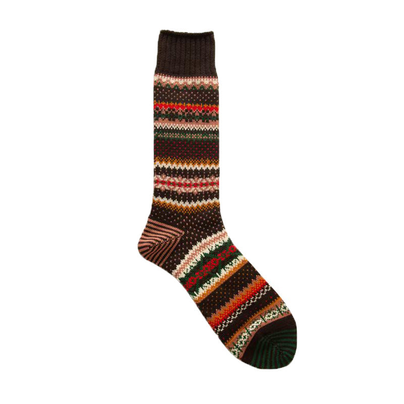 Soft Warm Retro Tribal Rainbow Contrasting Socks elevenforest