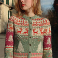 Comstylish Christmas Inspired 70s Retro Colorblock Isle Cardigan