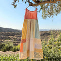 Vintage Floral Patchwork Art Linen Tank Dress artswardrobe