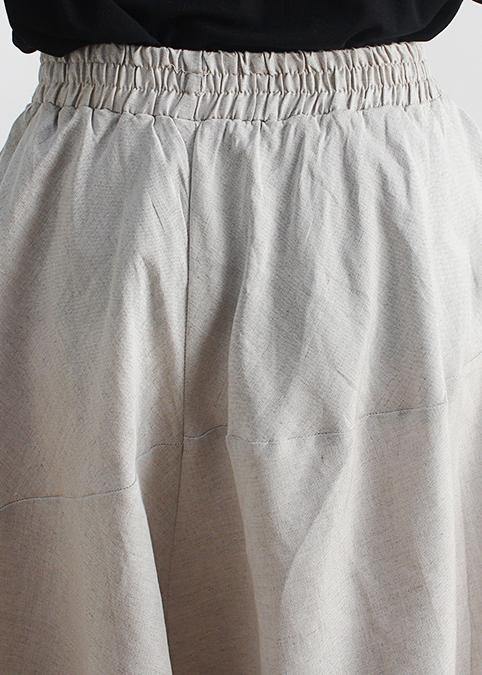 20 Summer Stitching Thin New Cotton and Linen Nude Wide-leg Pants
