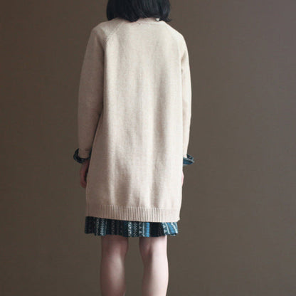 Autumn Chocolate the Rabbit Woolen Blended Knit Cardigans Sweater Coats