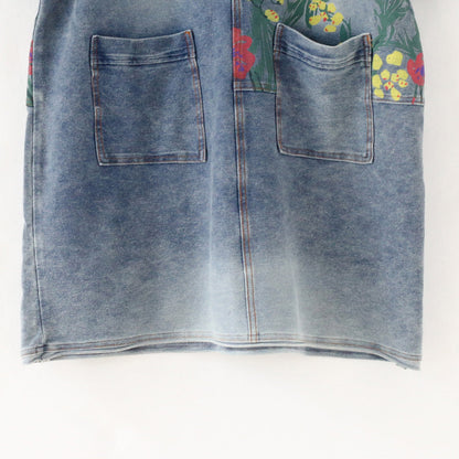 Autumn Oversize Denim Dresses Blooming Flowers Denim Shirts