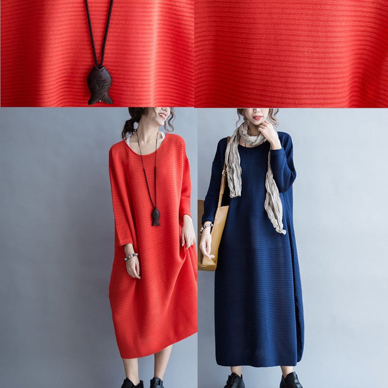 Autumn Thick Red Sweater Dresses Knit Dress