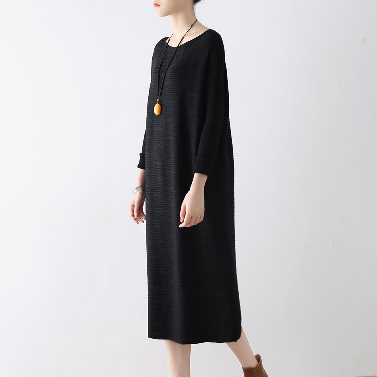 Winter Black Sweater Dresses Knit Dress Warm Cotton Winter Clothing Outwear