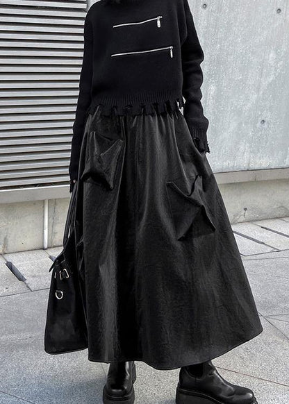 Autumn and Winter High Waist Mid Length Long Skirt