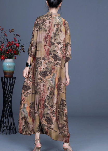 Spring and Summer Landscape Print Dress