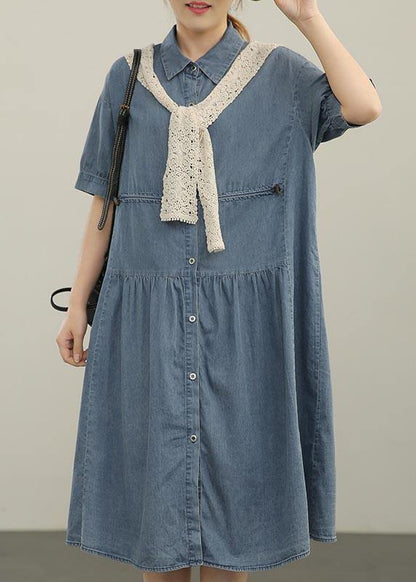 Wash Lace Shawl Two Piece Denim Dress