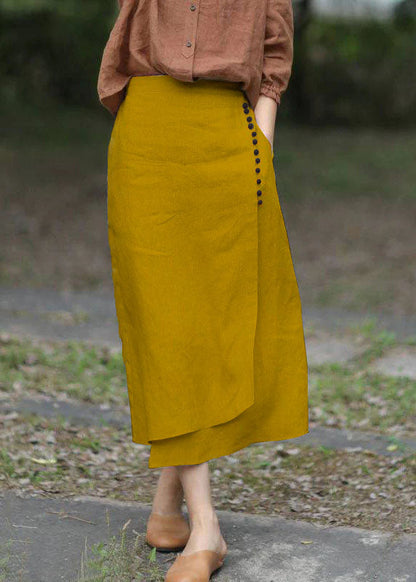 Boutique Green Stripes Asymmetrical Design Elastic Waist a Line Skirts Spring