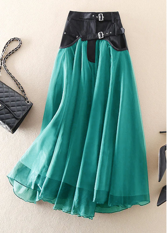 French Red Patchwork Tulle Skirts Spring
