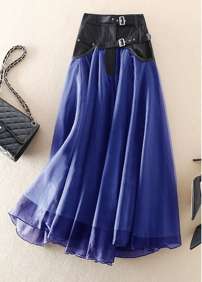 French Red Patchwork Tulle Skirts Spring