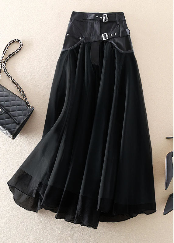 French Red Patchwork Tulle Skirts Spring