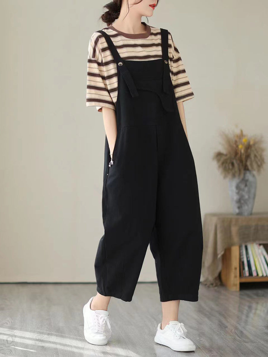 Spring Artsy Pocket Denim Jumpsuit