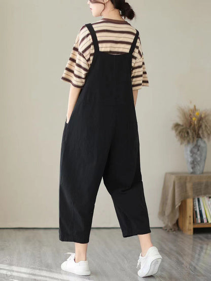 Spring Artsy Pocket Denim Jumpsuit
