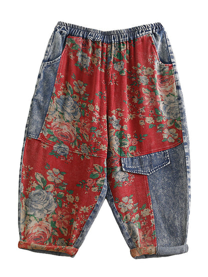 Summer Patch Spliced Harem Pants