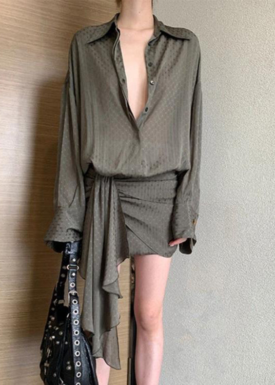 Original Design Unique Shirt Wrap Hip Dress Summer