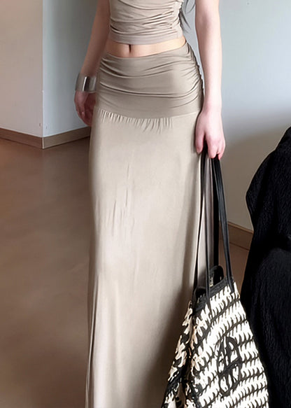 Summer New Draping Pleated Slim Skirt