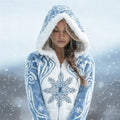 Comstylish Vintage Snowflake Viking Celtic Contrast Cozy Plush Hoodie