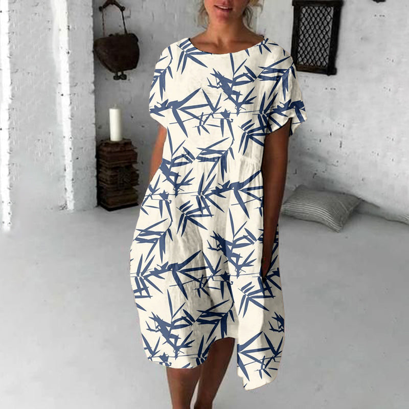 Comstylish Bamboo Forest Japanese Art Flowy Midi Dress