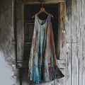 Vintage Rust Art Print Tank Midi Dress artswardrobe