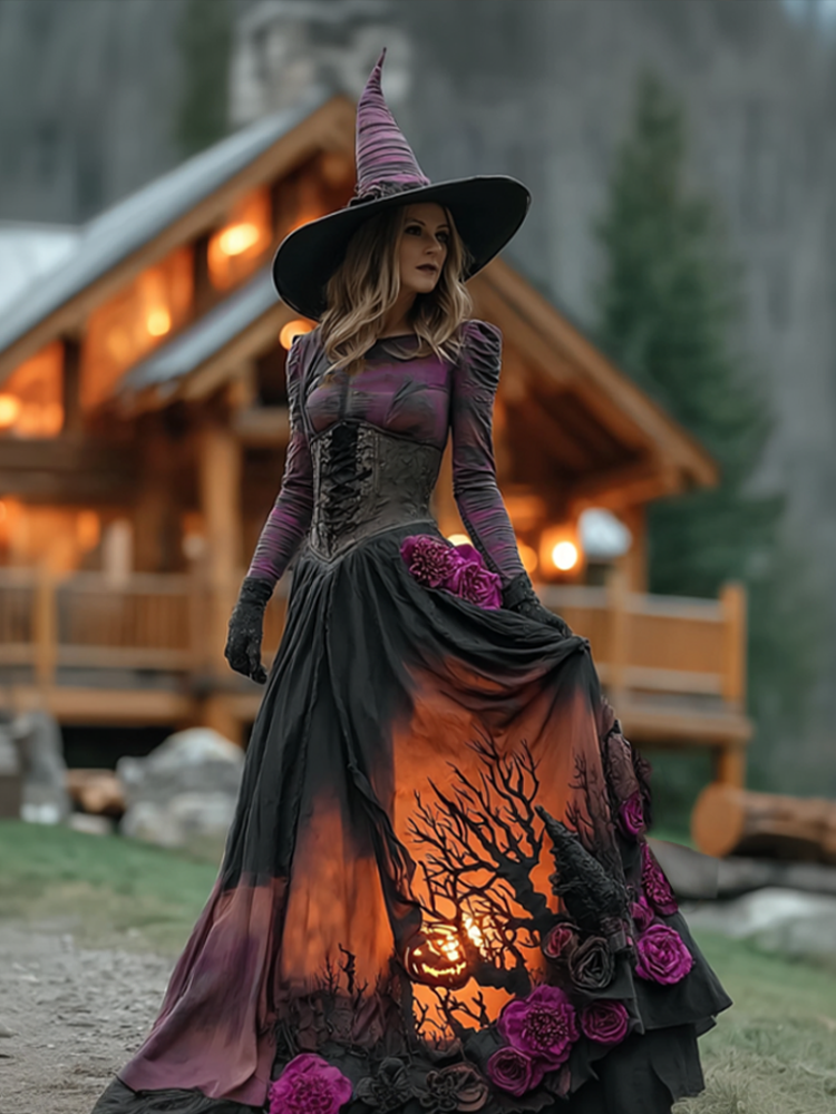 Comstylish Halloween Witch Theme Lady Cosplay Dress