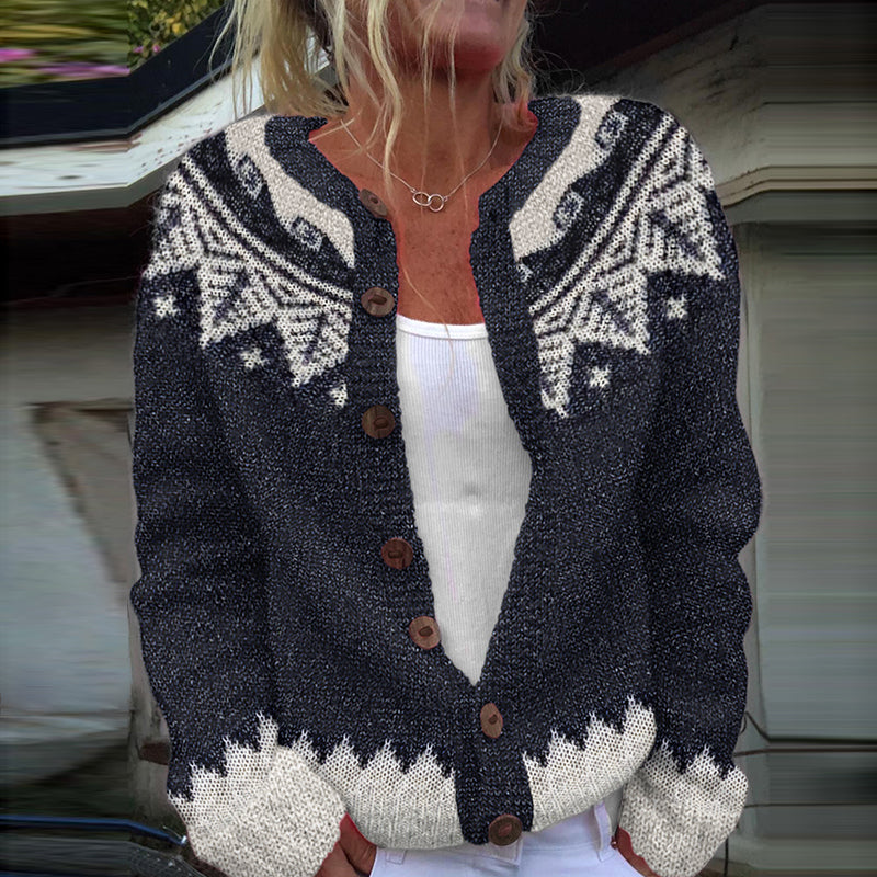 Vintage Christmas Tree Pattern Knitted Sweater Cardigan elevenforest