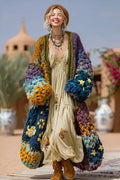 Women's Colorful Rainbow Patchwork Pattern Print Cardigan