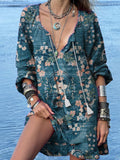 Women's Floral Pattern Printed Casual Beach Dress