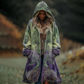 Comstylish Women's Tree Of Life Gradient Cozy Pocket Hooded Cardigan