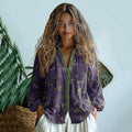 Comstylish Bohemian Style Dragonfly Linen Print Long Sleeve Shirt