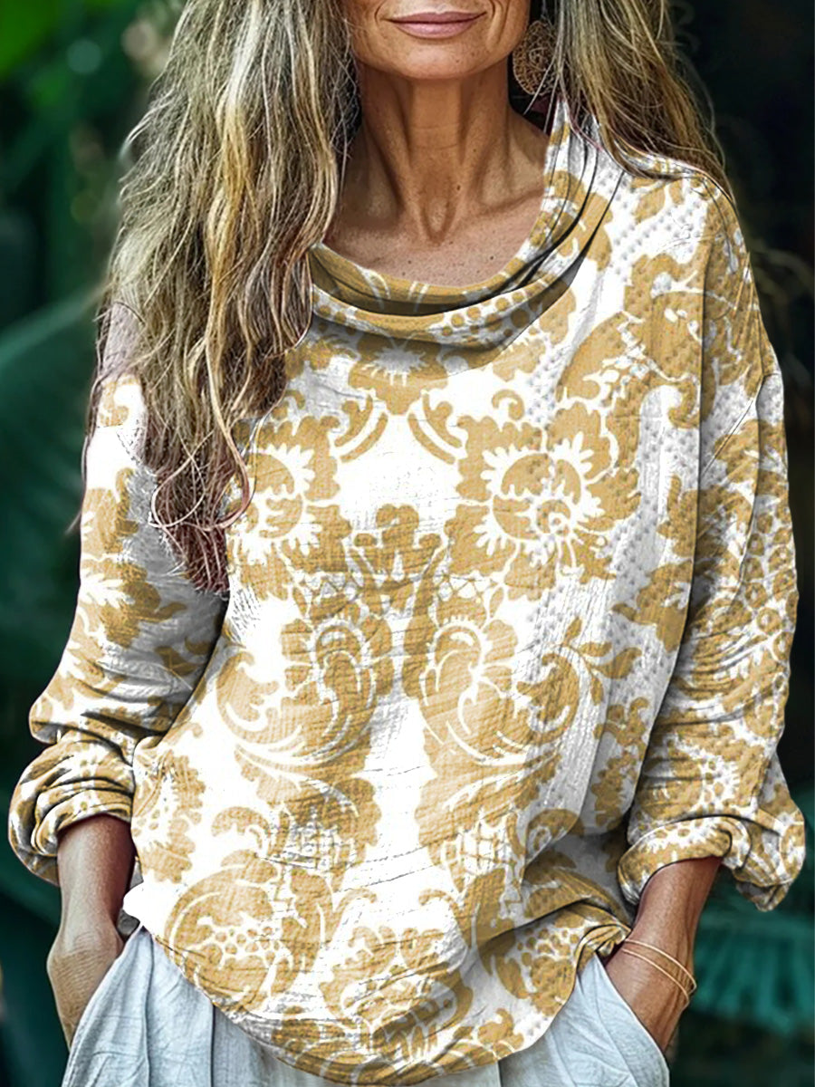 Women's Floral Pattern Art Print Casual Comfort Cotton Shirt