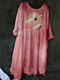 Flying Cranes Japanese Art Pattern Pleated Maxi Dress
