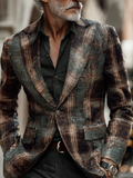 Men's Retro Checkered English Style Rental Coat artswardrobe