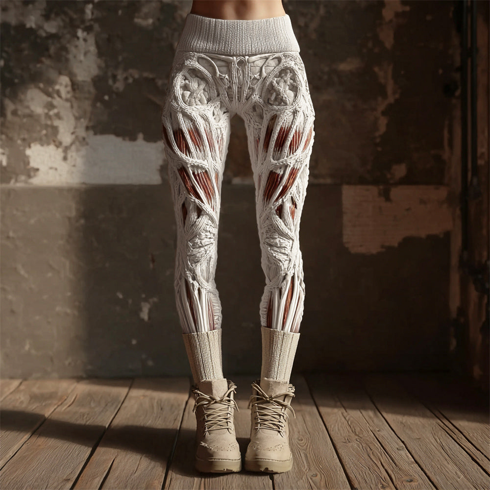 Halloween Muscle Anatomy Art Women's Knit Leggings artswardrobe