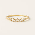 Zirconia & Pearl Trail Gold Ring