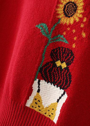 Black Sunflower Knitted Top High Neck Sweaters