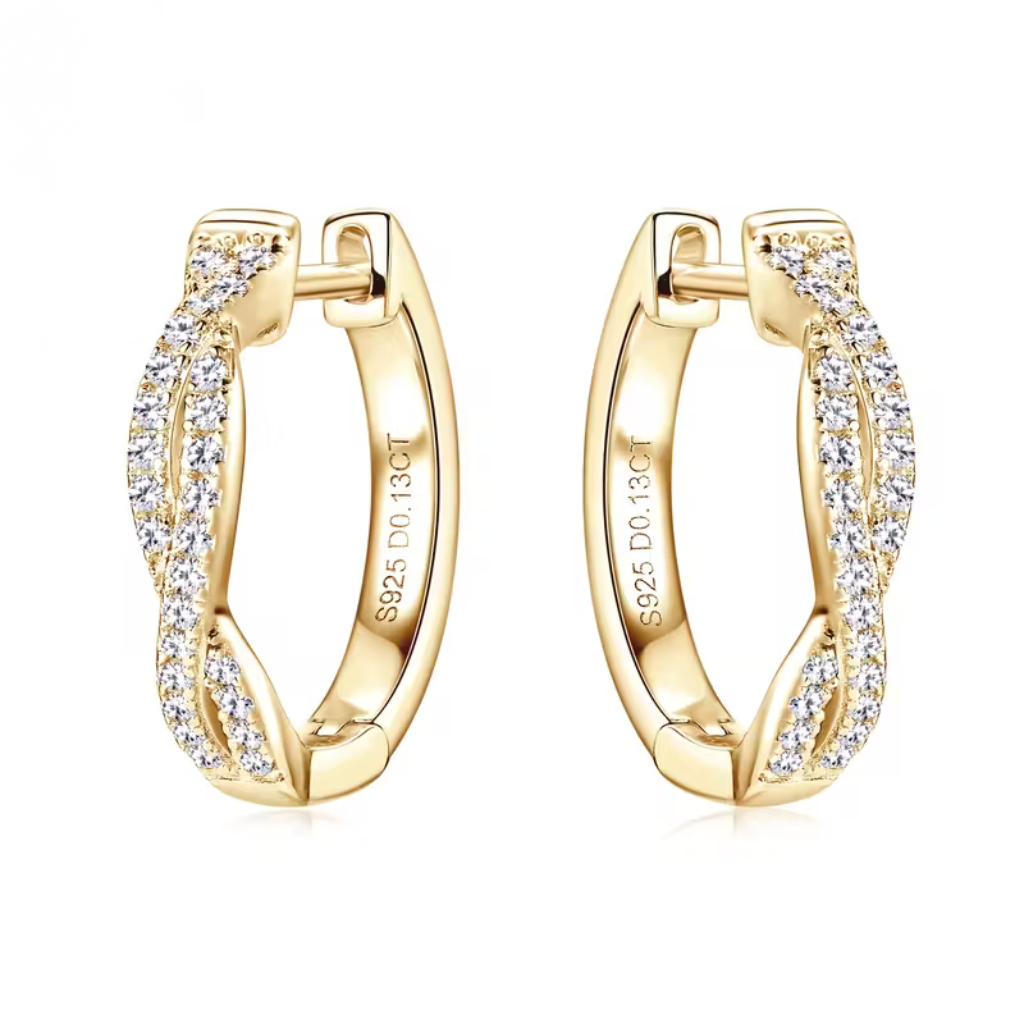 Twisted Sparkle Hoops Earrings