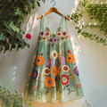 Vintage Bohemian Floral Embroidered Sleeveless Top artswardrobe