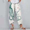 Comstylish Japanese Art Octopus Print Loose Casual Pants