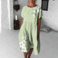 Comstylish Vintage Flowers Japanese Flowy Midi Dress