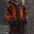 Vintage Striped Line Print Women's Cardigan Sweater elevenforest