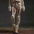 Comstylish Women's Halloween Sequined Skull Casual Leggings