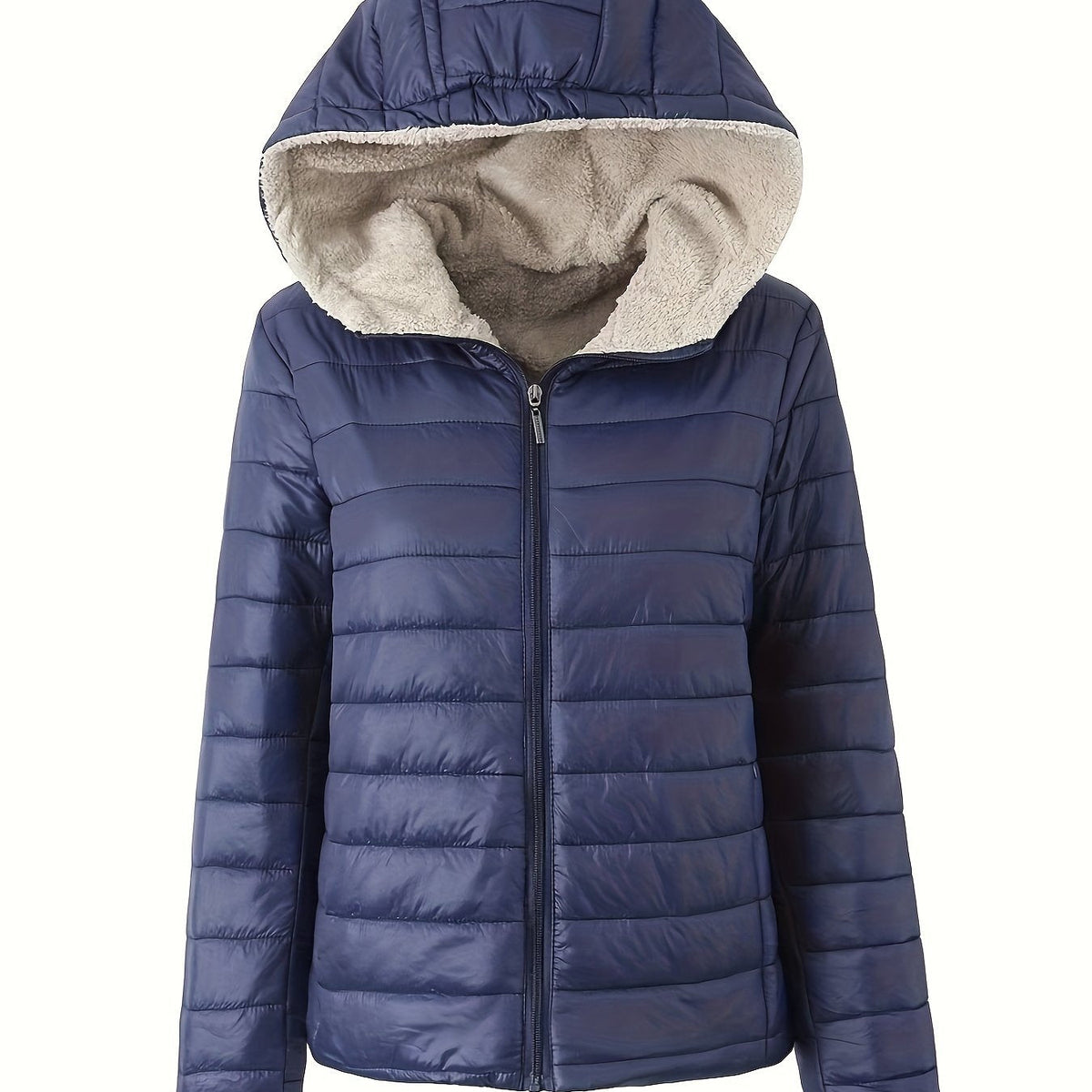 JO | Warm puffer jacket with zipper and faux fur lining