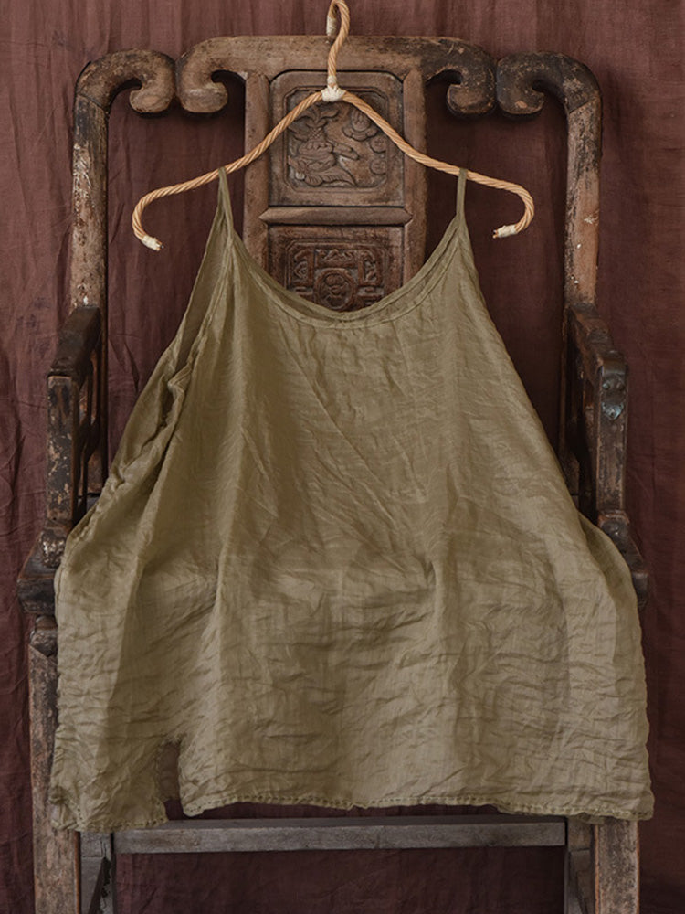 Women's Casual Solid Color Loose Suspender Top artswardrobe