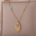 Colorful Figurine Gold Necklace