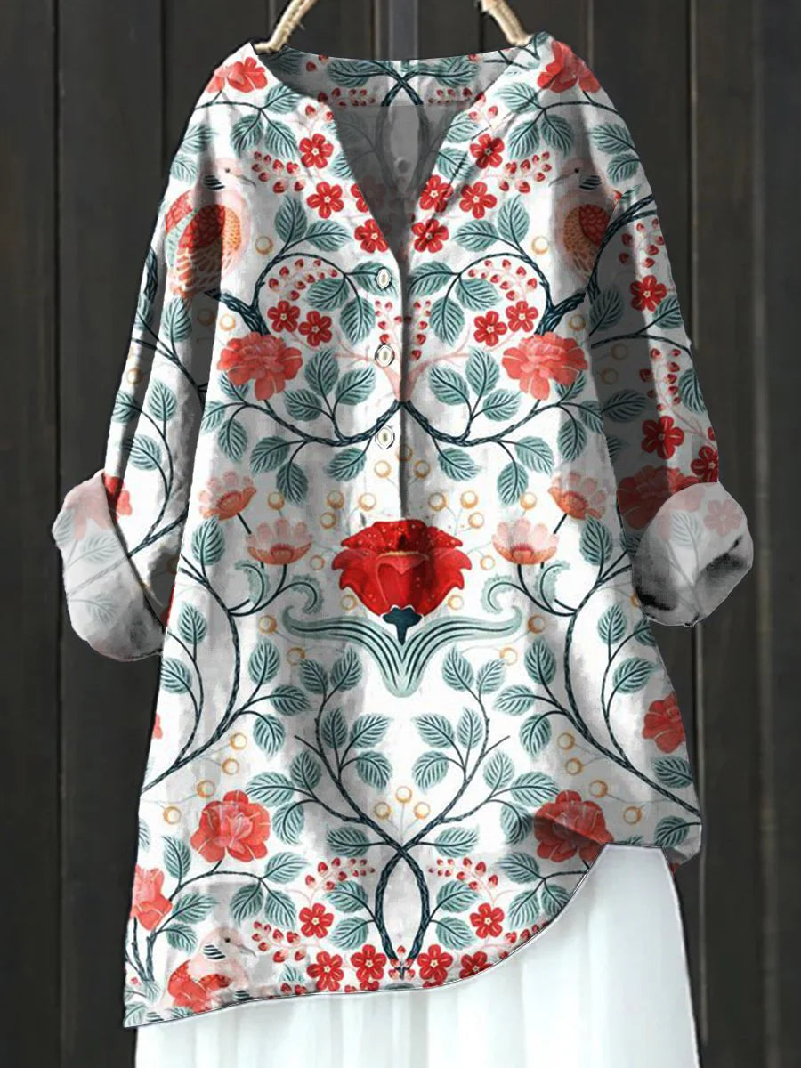 Women's Floral Art Print Casual  Shirt