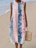 Vintage Lace Floral Art Women's Linen Vest Dress artswardrobe