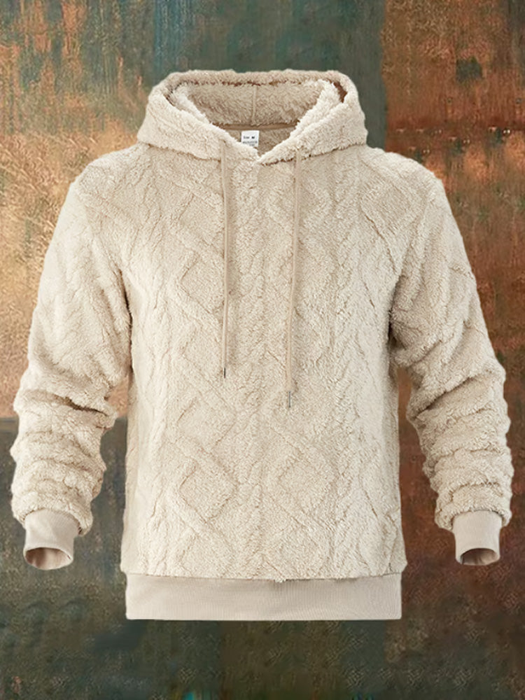 Men's Jacquard Double-Faced Fleece Hooded Sweatshirt artswardrobe