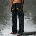 Halloween Evil Pumpkin Emoji Men's Chunky Knit Pants artswardrobe